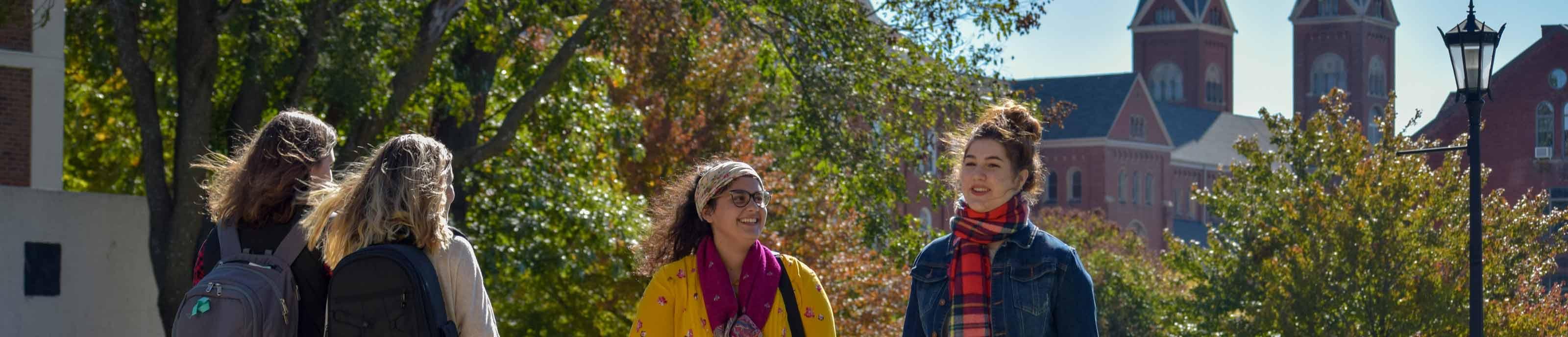 Students walking on campus