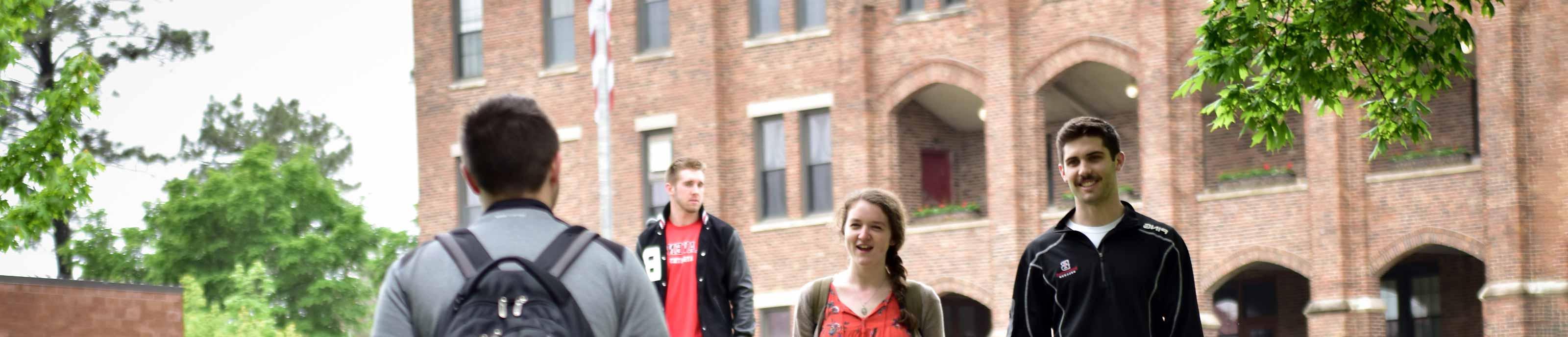 Students walking on campus