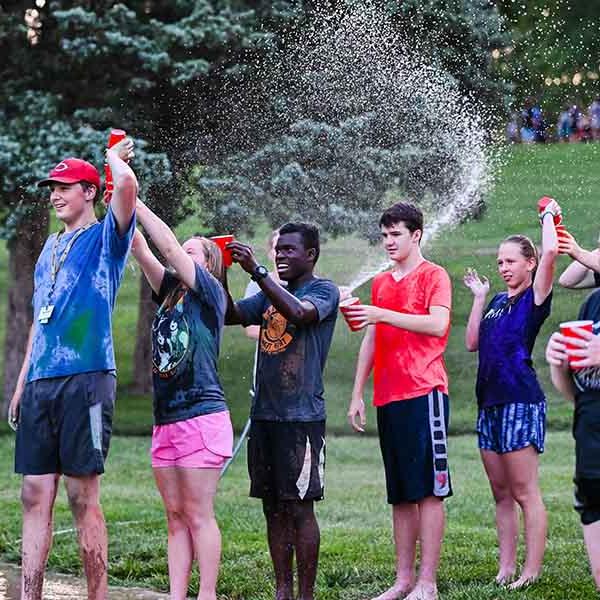 BCYC  participants playing pass-the-water game